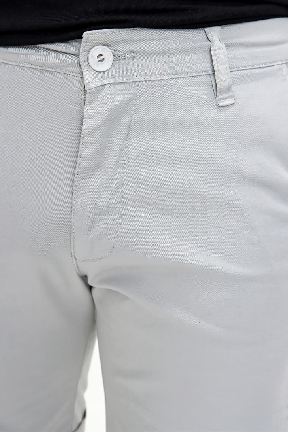 029 Slim Fit Açık Gri Bermuda