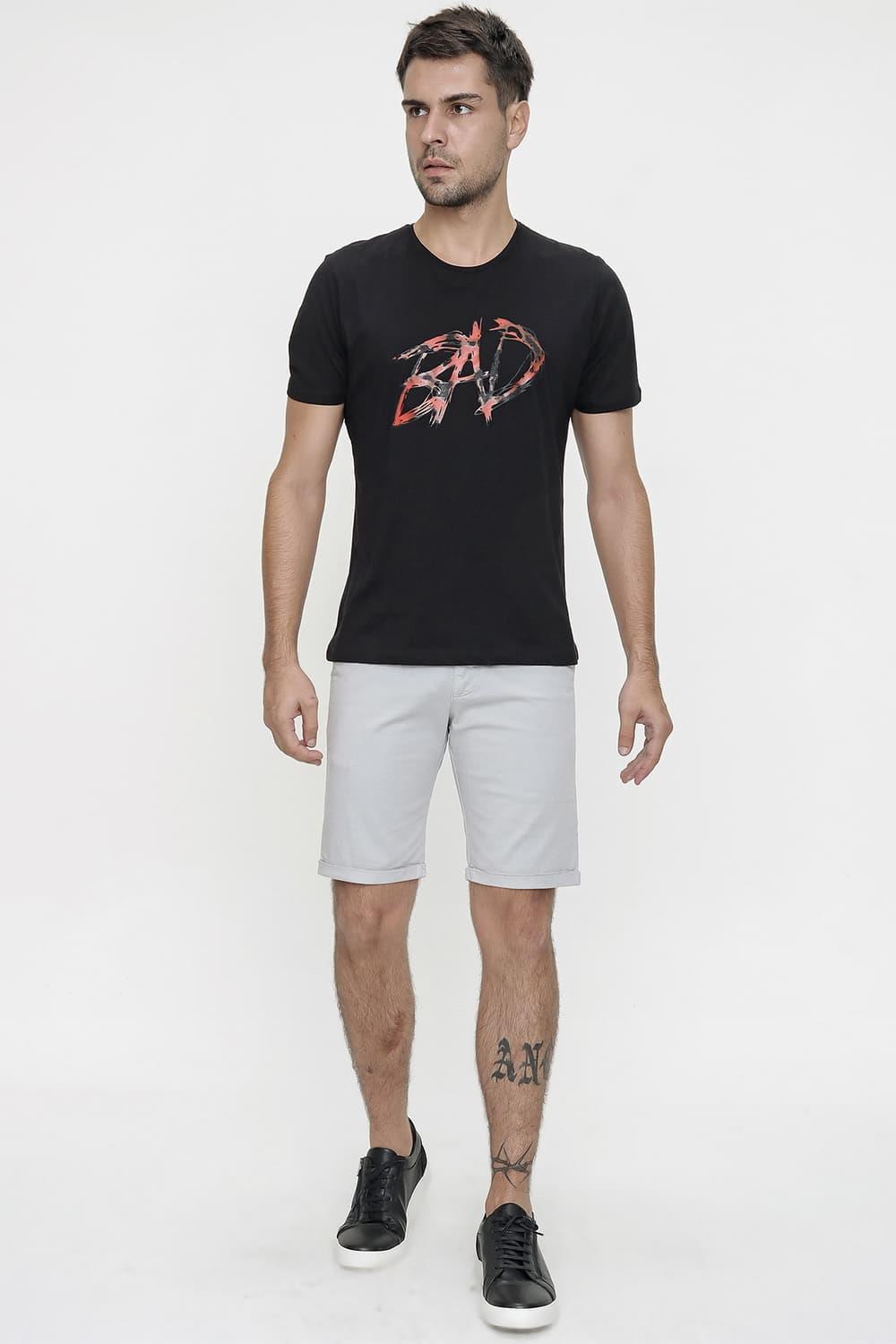 029 Slim Fit Açık Gri Bermuda