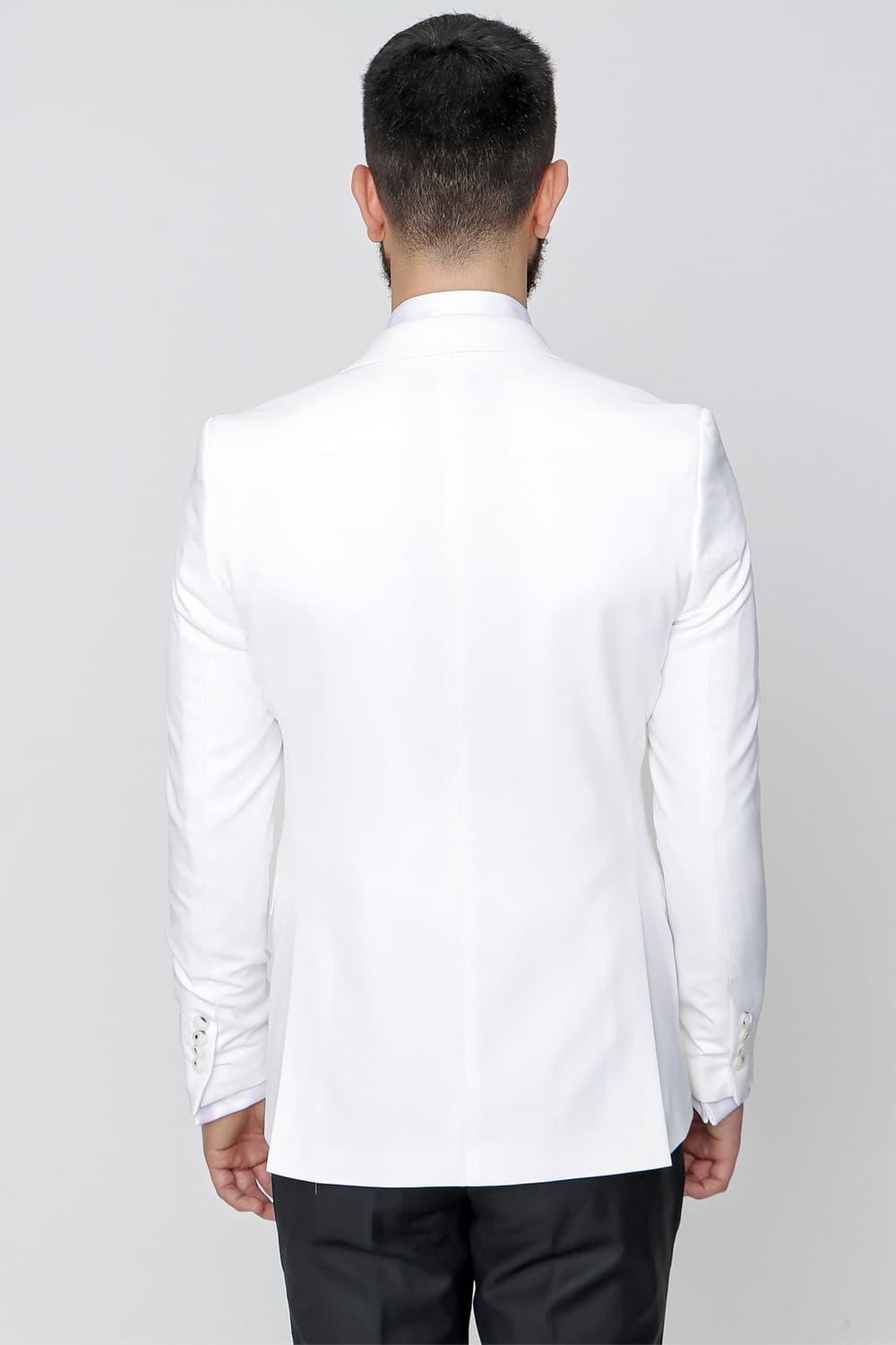 029 Slim Fit Krem Black Ceket