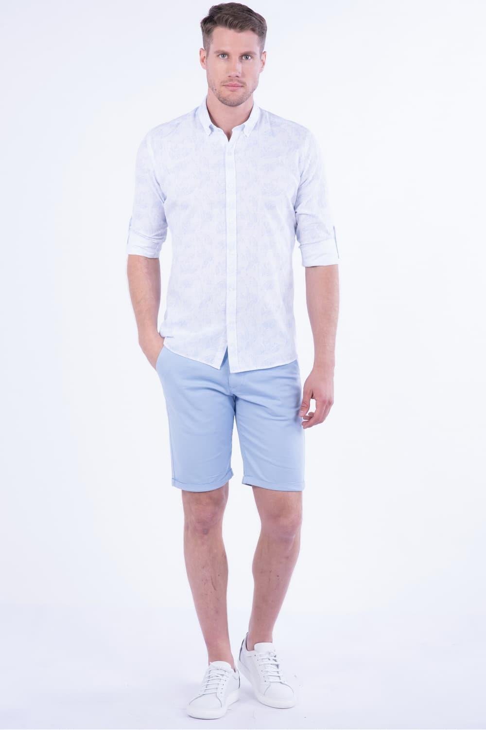 029 Slim Fit Mavi Bermuda