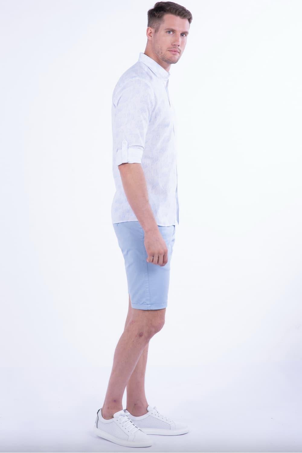 029 Slim Fit Mavi Bermuda