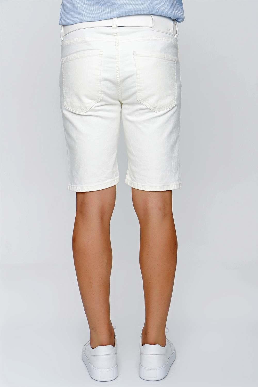 031 Slim Fit Beyaz Bermuda