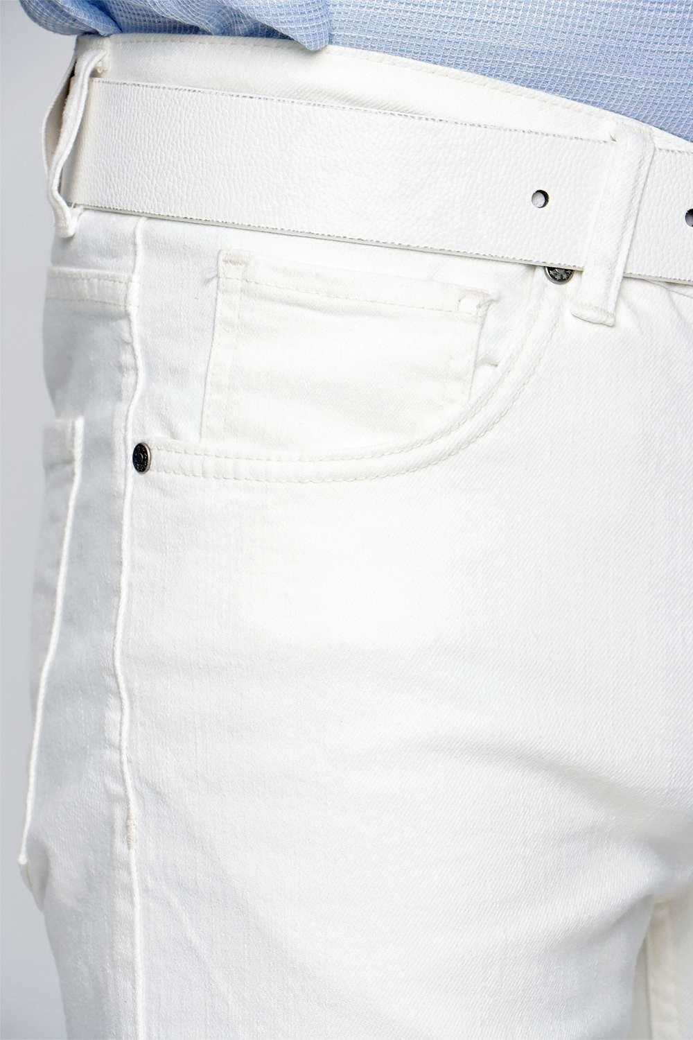 031 Slim Fit Beyaz Bermuda