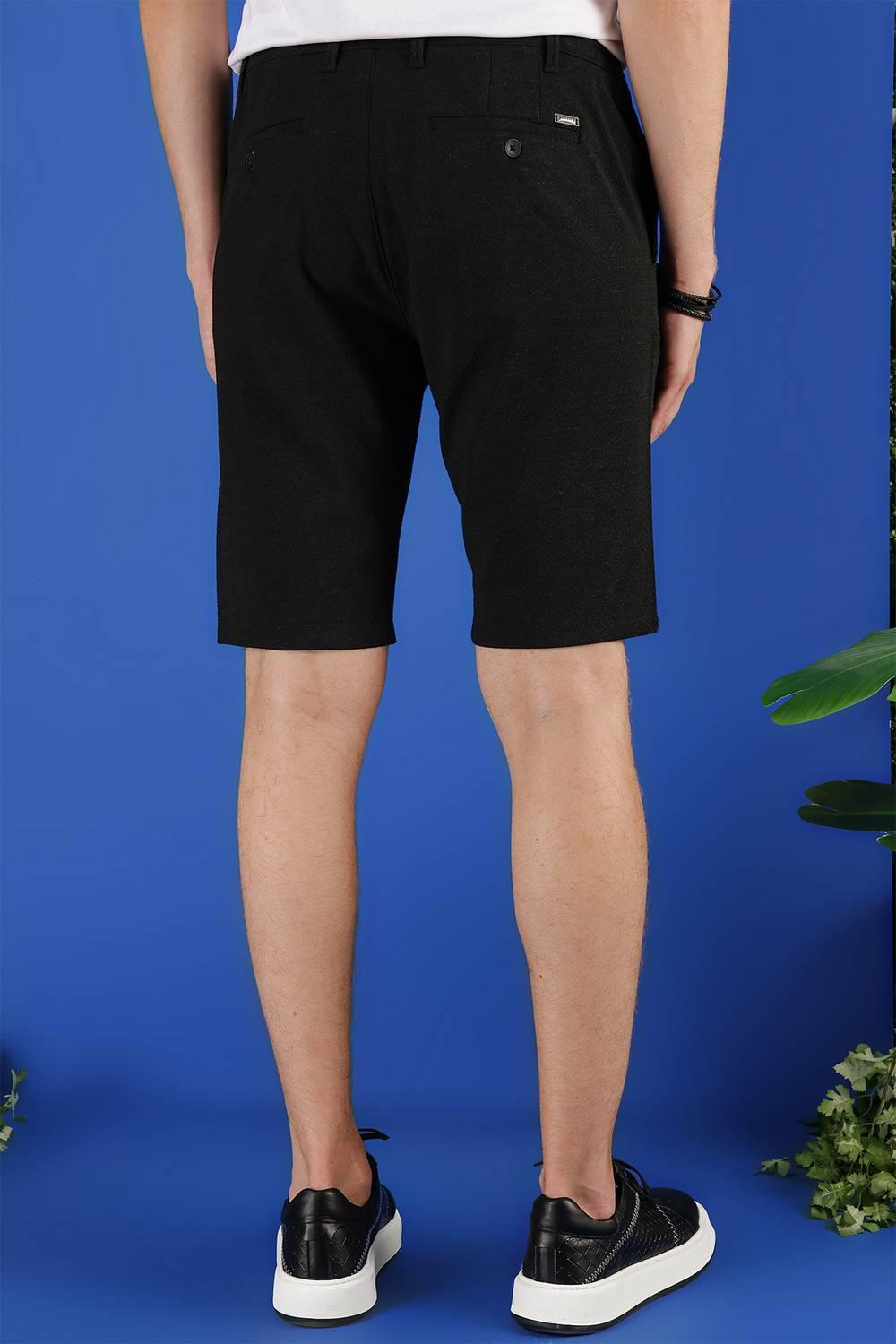 032 Slim Fit Siyah Bermuda