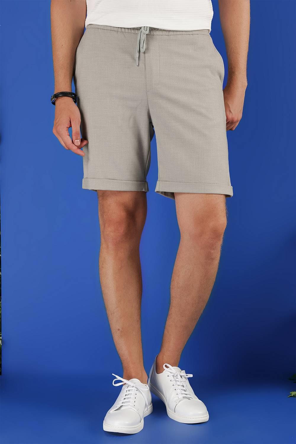 033 Slim Fit Gri Bermuda