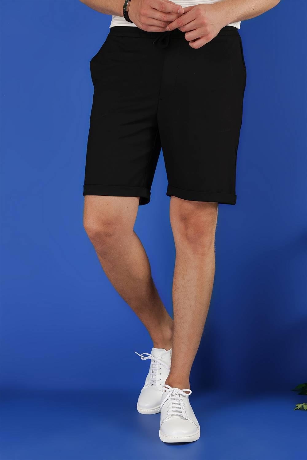 033 Slim Fit Siyah Bermuda
