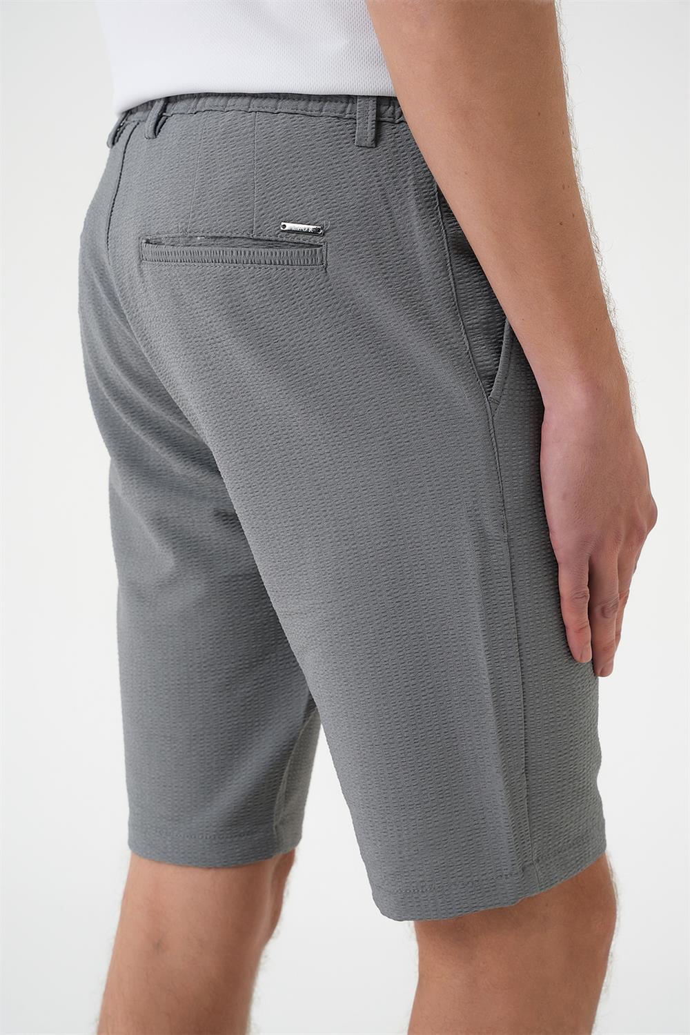 034 Slim Fit Gri Bermuda
