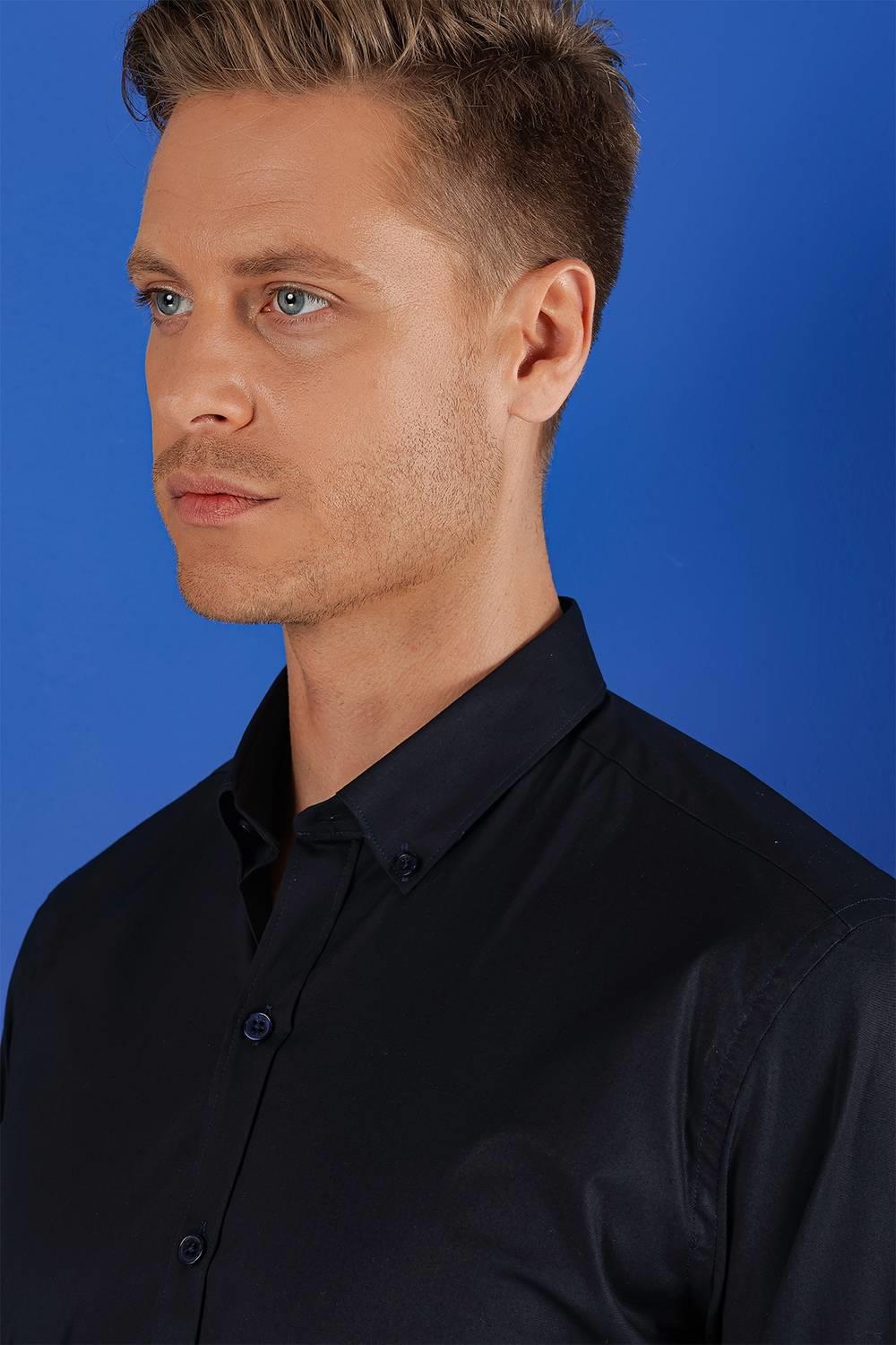 045 Slim Fit Lacivert Altro Gömlek