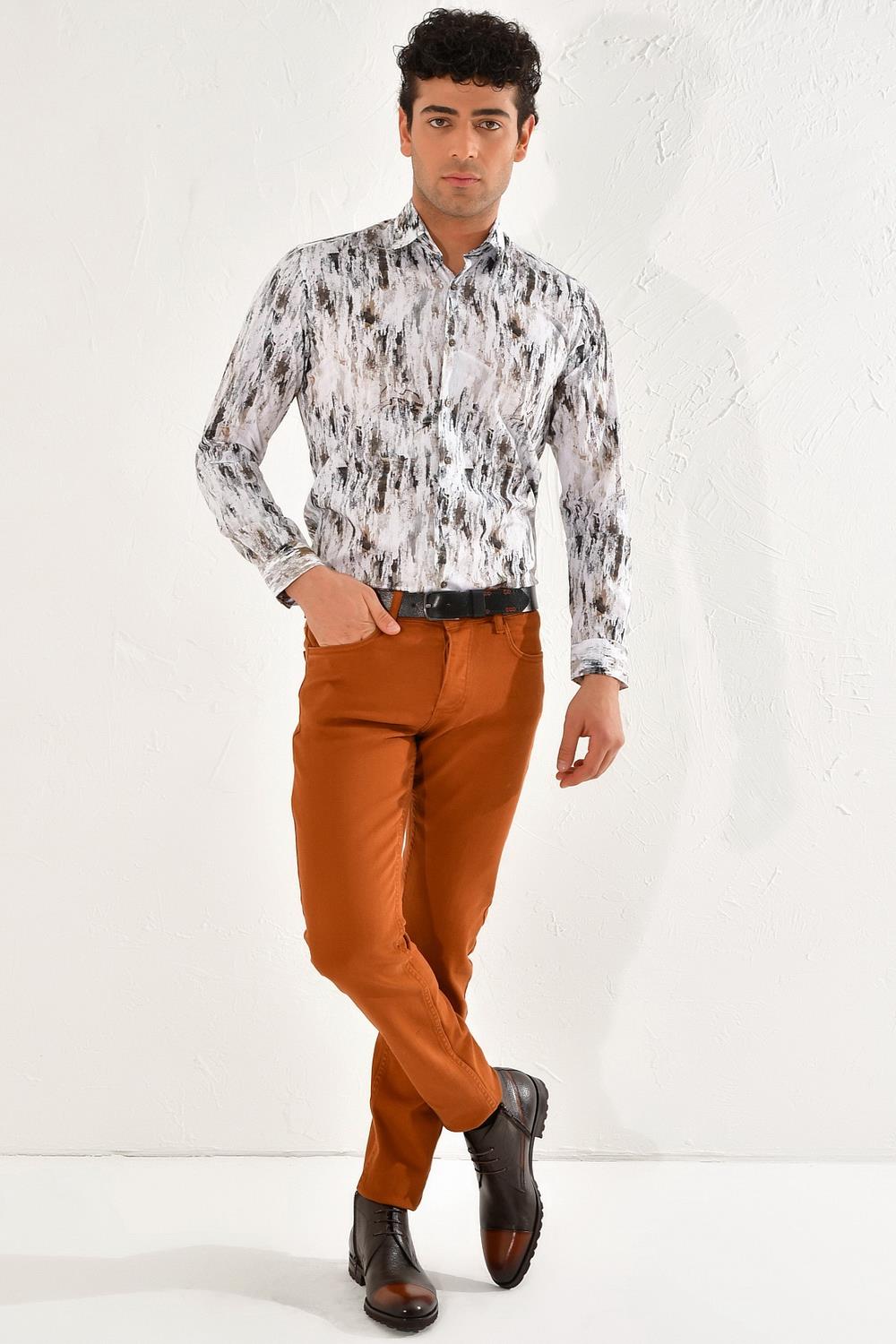 048 Slim Fit Tarçın Spor Pantolon