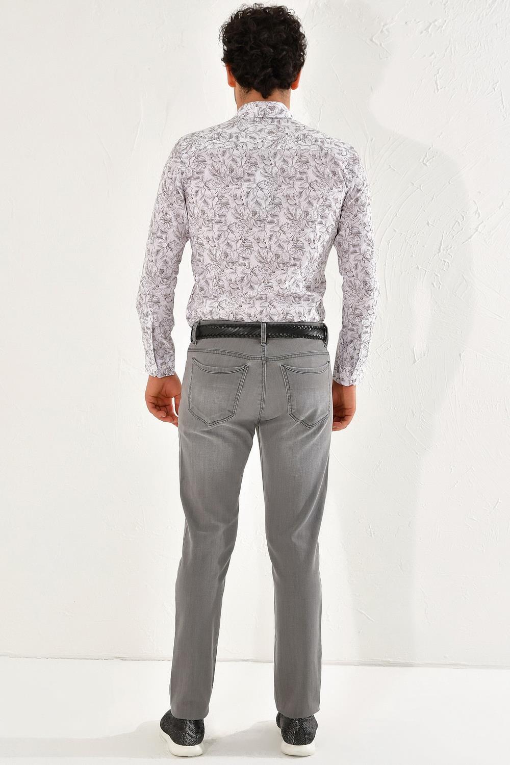 056 Slim Fit Gri Jean Pantolon