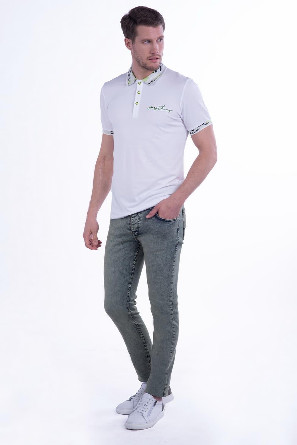 067 Slim Fit İndigo Spor Pantolon