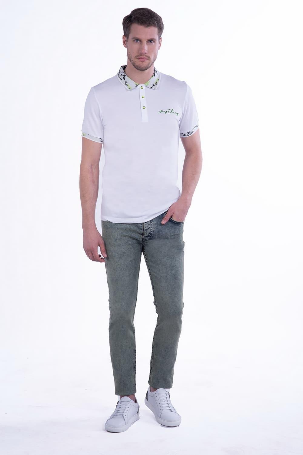 067 Slim Fit İndigo Spor Pantolon