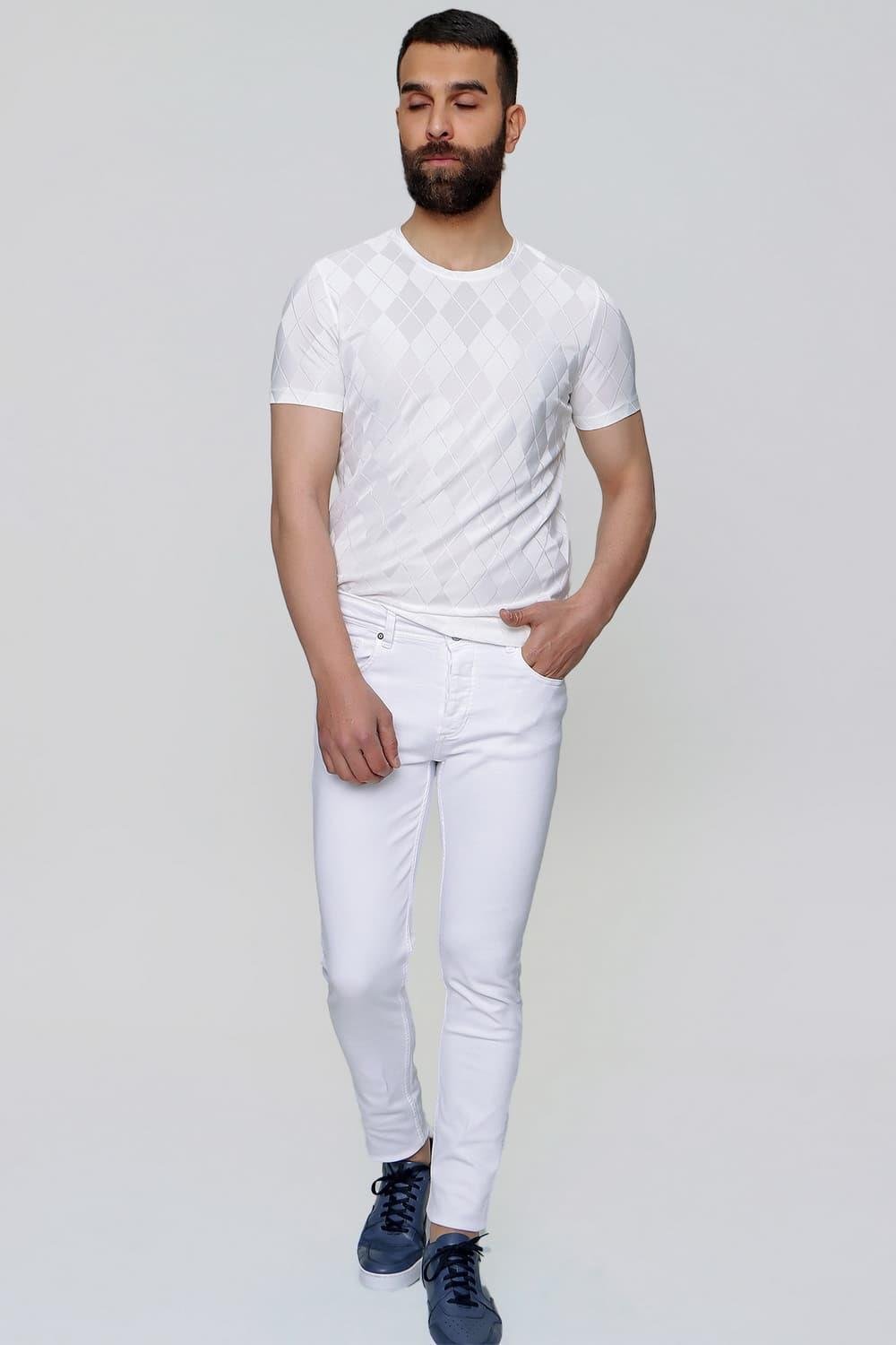 093 Beyaz Jean Pantolon