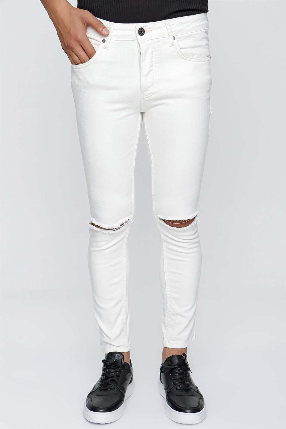 099 Beyaz Jean Pantolon