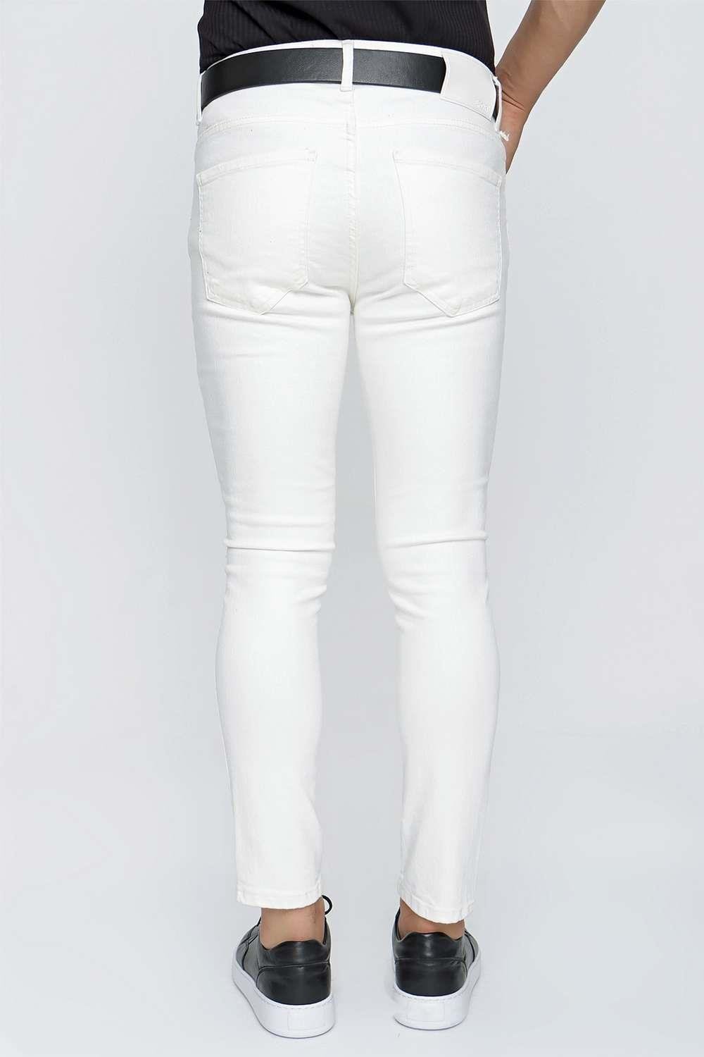 099 Beyaz Jean Pantolon