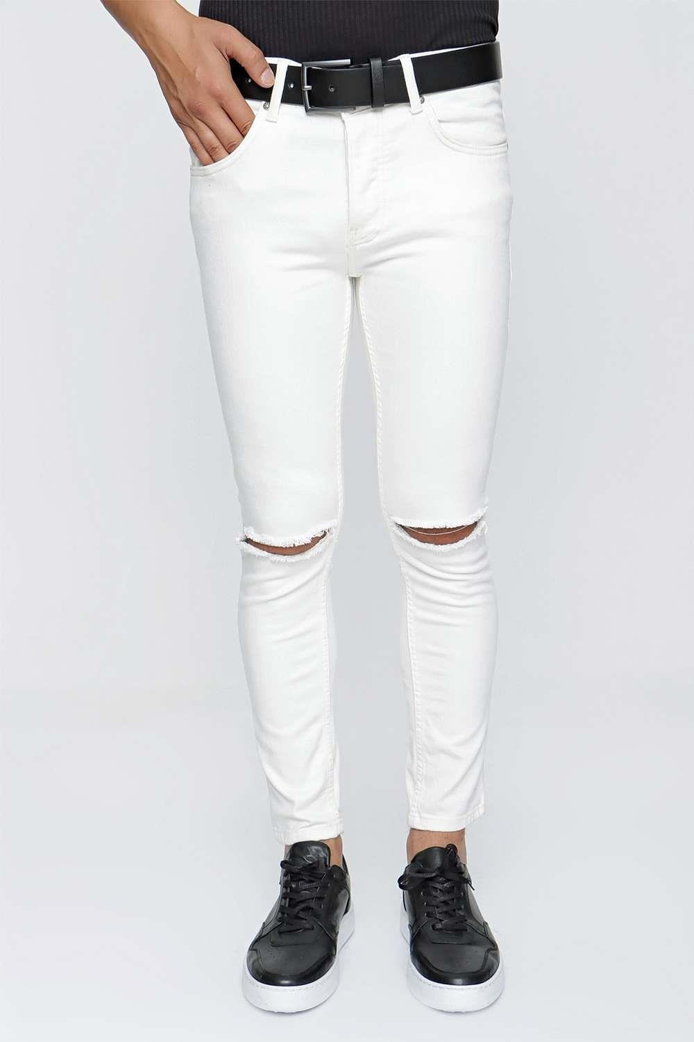 099 Beyaz Jean Pantolon