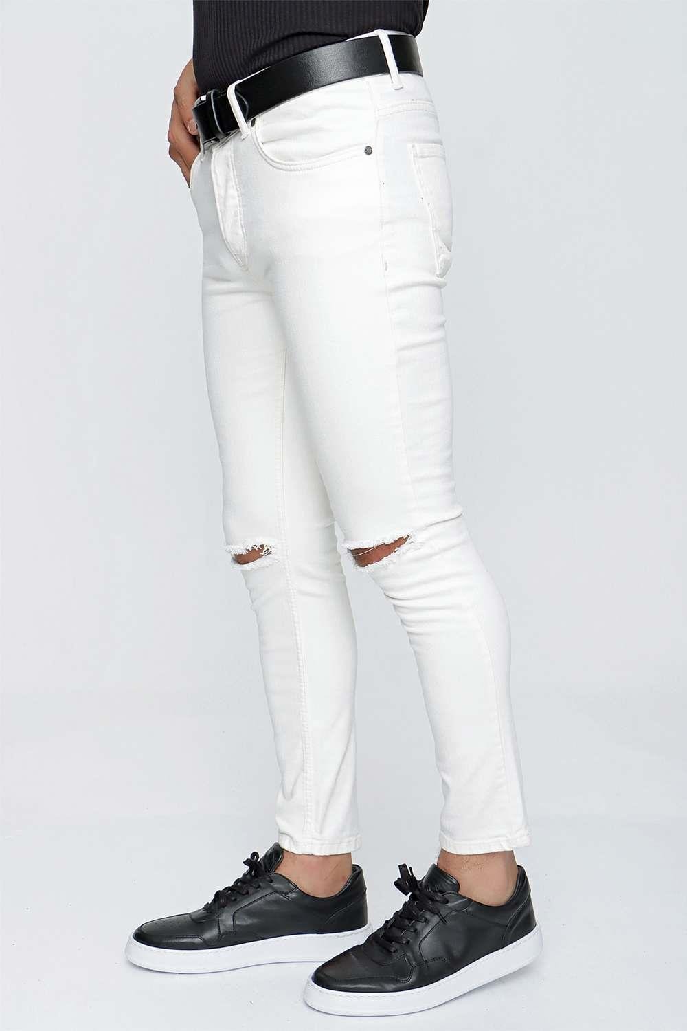 099 Beyaz Jean Pantolon