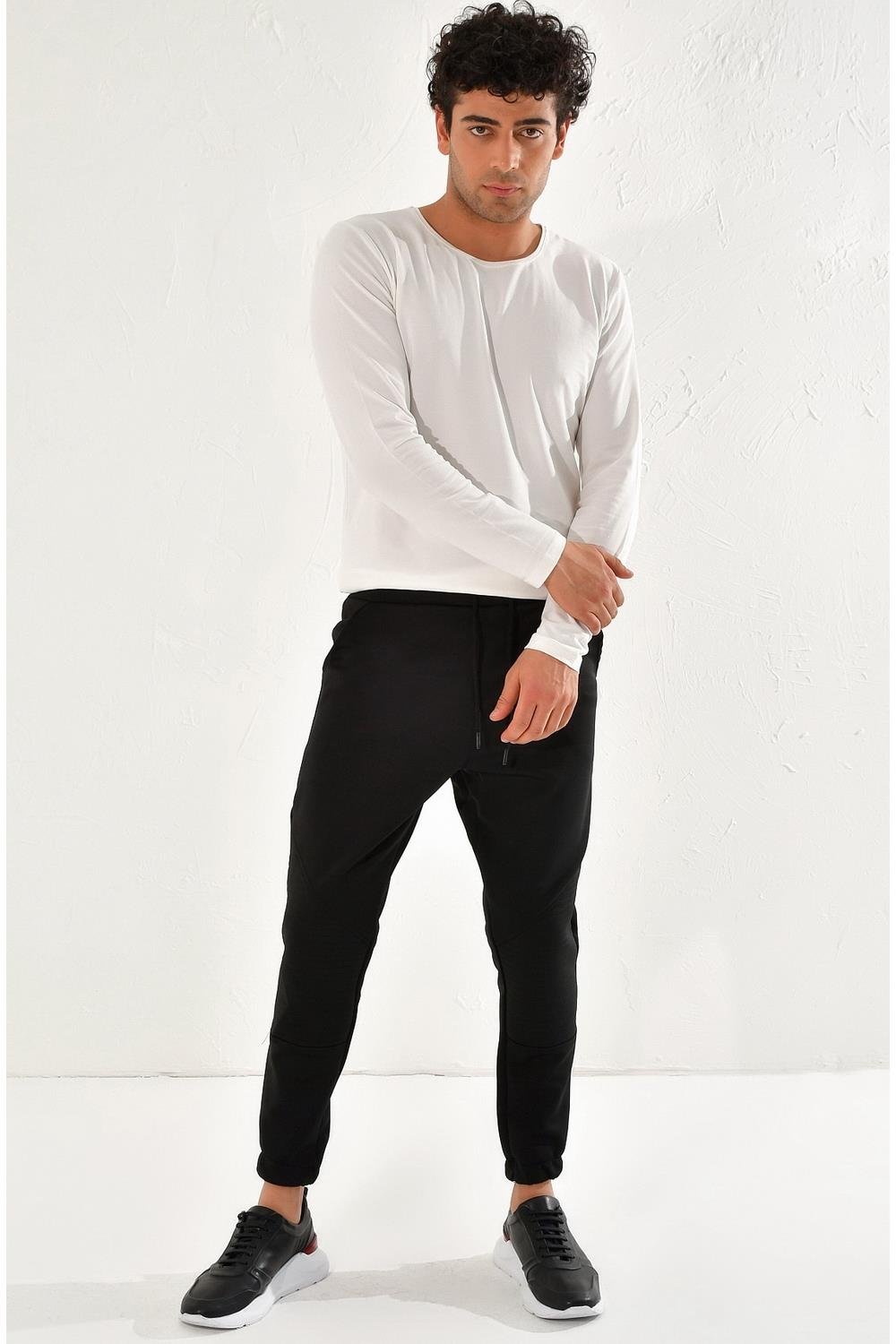 ATP 012 Slim Fit Siyah Spor Pantolon