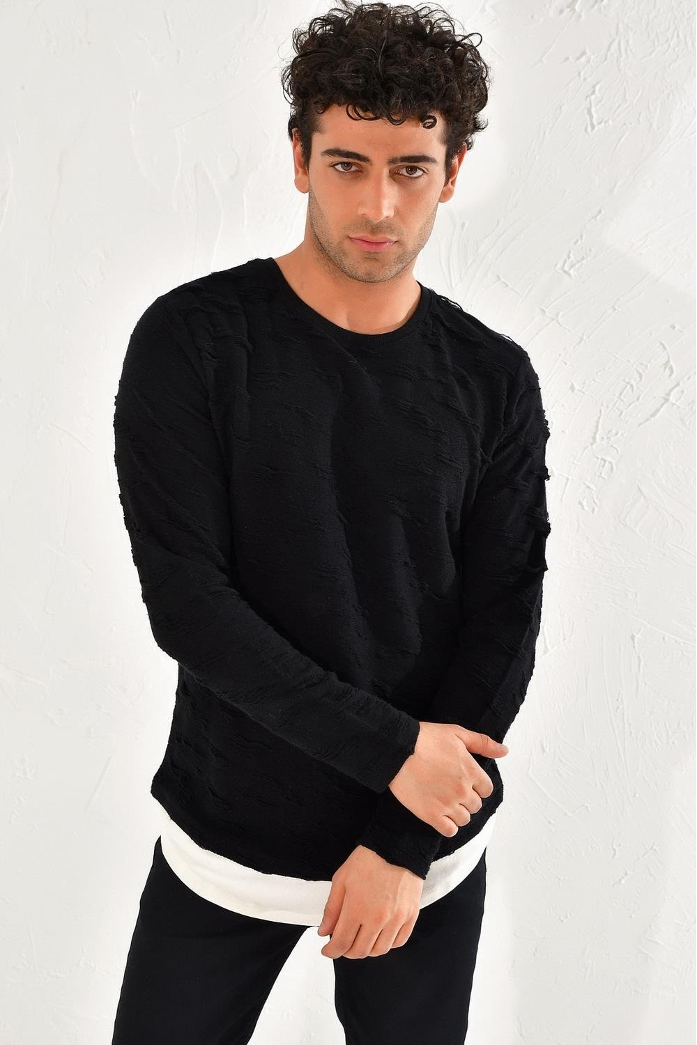 ATR 011 Slim Fit Siyah Spor Triko