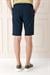 Bermuda 034 Slim Fit Beli Lastikli Gofre Pamuklu Casuel Lacivert Şort