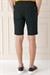 Bermuda 034 Slim Fit Beli Lastikli Gofre Pamuklu Casuel Siyah Şort