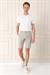 Bermuda 034 Slim Fit Beli Lastikli Gofre Pamuklu Casuel Taş Şort