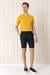 Bermuda 034 Slim Fit Beli Lastikli Gofre Pamuklu Casuel Siyah Şort