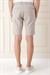 Bermuda 034 Slim Fit Beli Lastikli Gofre Pamuklu Casuel Taş Şort