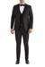 Black 034 Slim Fit Yelekli Çıkma Saten Yaka Siyah Damatlık Smokin Takım