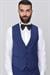 Black 034 Slim Fit Yelekli Çıkma Saten Yaka Parlement Damatlık Smokin Takım