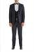 Black 037 Slim Fit Çıkma Saten Yaka Lacivert Damatlık Smokin Takım