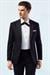 Black 049 Slim Fit Çıkma Saten Yaka Siyah Damatlık Smokin Takım