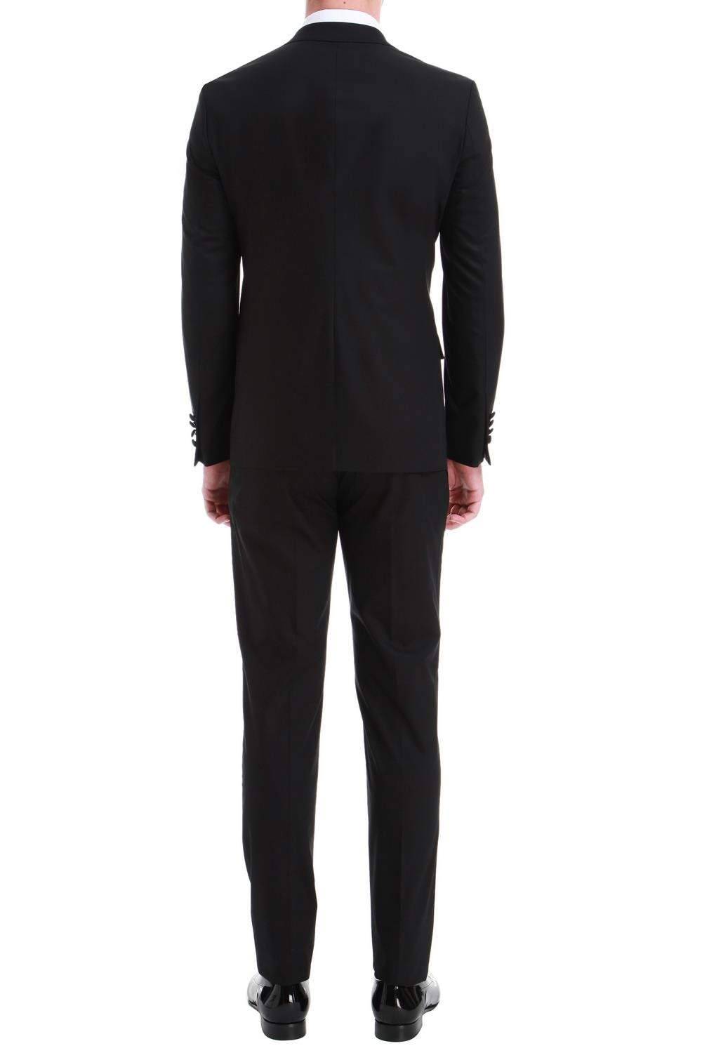 Black 049 Slim Fit Çıkma Saten Yaka Siyah Damatlık Smokin Takım