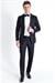 Black 052 Slim Fit Çıkma Saten Yaka Lacivert Damatlık Smokin Takım