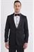 Black 056 Slim Fit Çıkma Saten Yaka Siyah Damatlık Smokin Takım