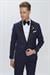 Black 062 Slim Fit Çıkma Saten Yaka Lacivert Damatlık Smokin Takım