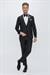 Black 066 Slim Fit Çıkma Saten Yaka Siyah Damatlık Smokin Takım