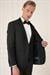 Black 078 Slim Fit Çıkma Saten Yaka Cerutti Kumaş Yelekli Siyah Damatlık Smokin Takım