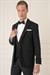 Black 078 Slim Fit Çıkma Saten Yaka Cerutti Kumaş Yelekli Siyah Damatlık Smokin Takım