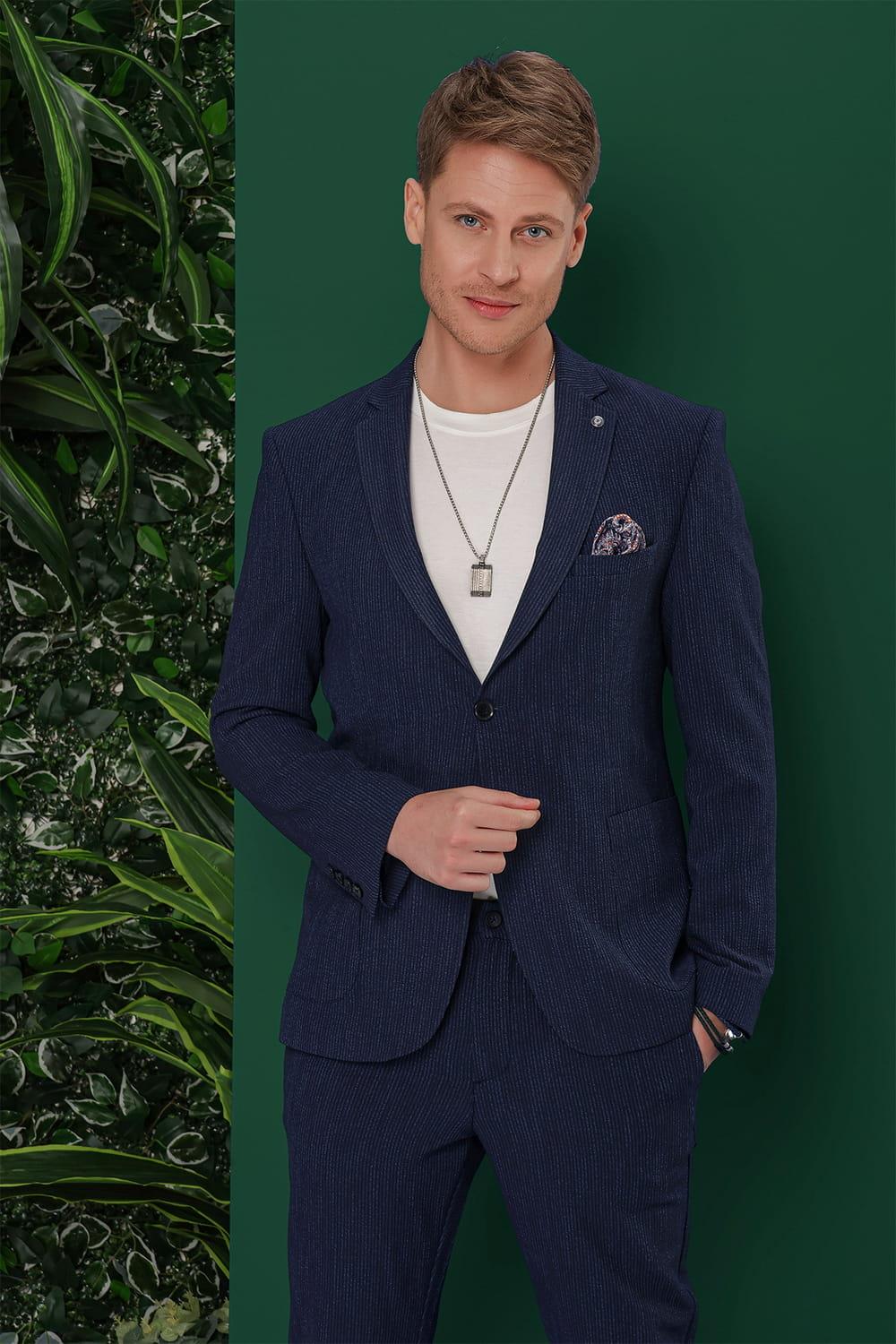 C 634 Slim Fit Lacivert Spor Ceket