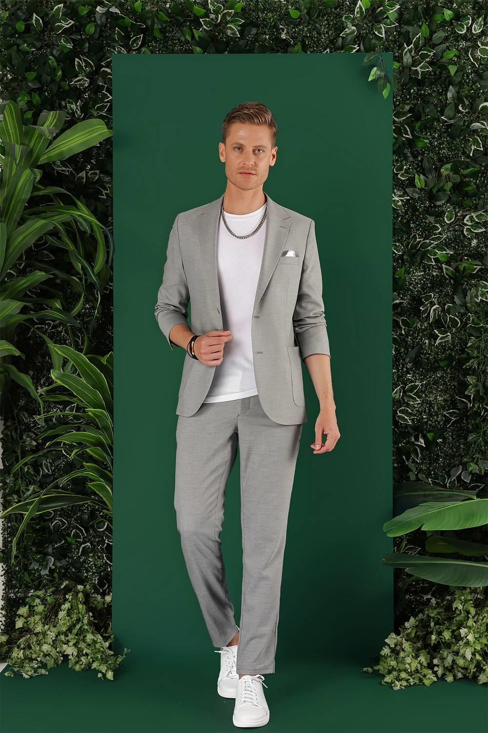 C 641 Slim Fit Gri Spor Ceket