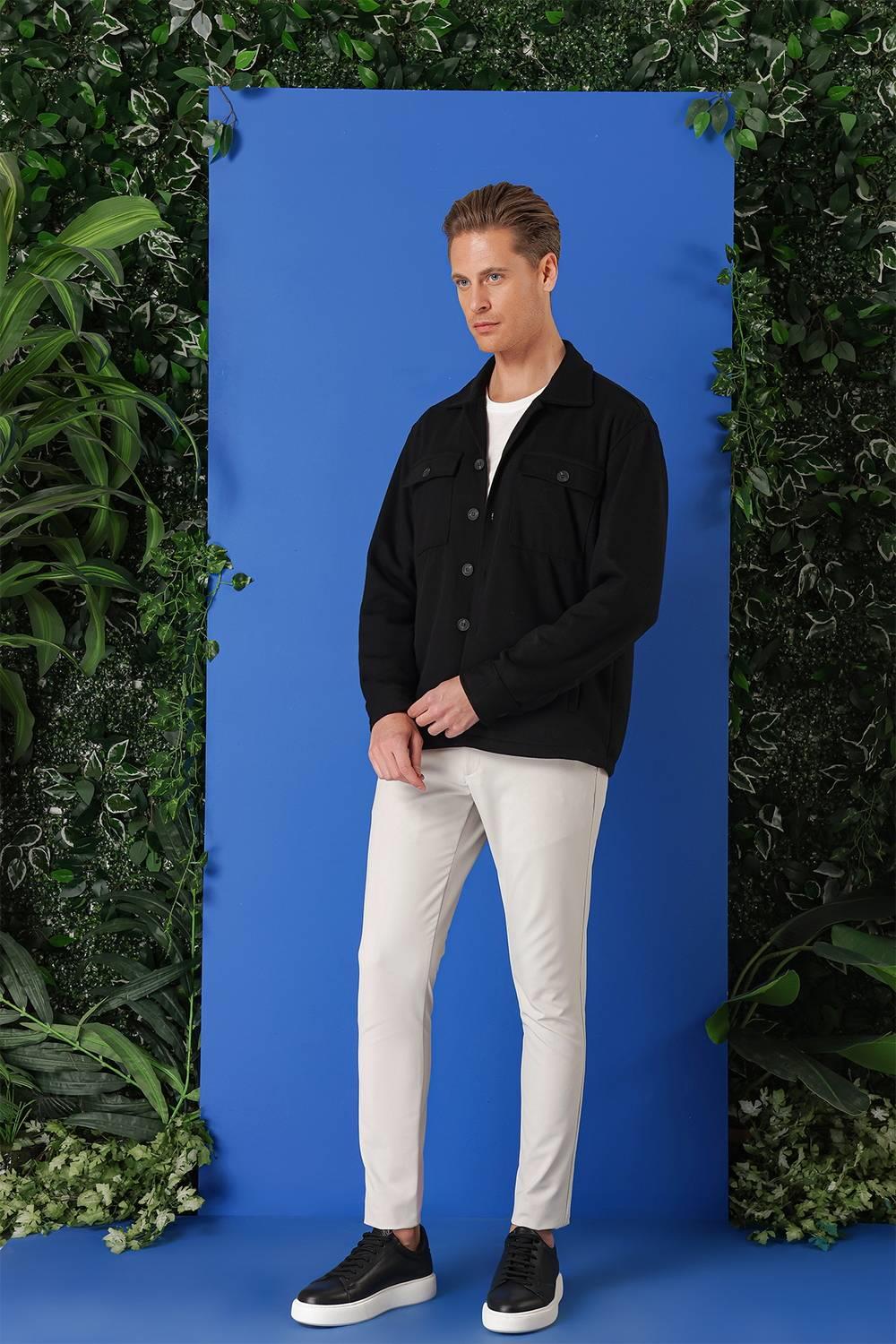 G 1561 Slim Fit Siyah Klasik Gömlek_5