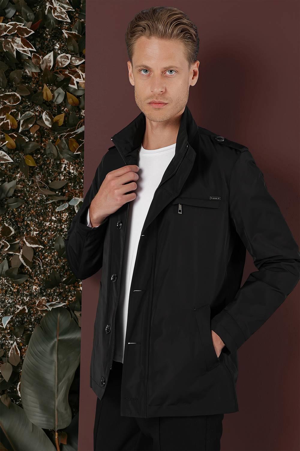 KA 077 Slim Fit Siyah Spor Kaban_3