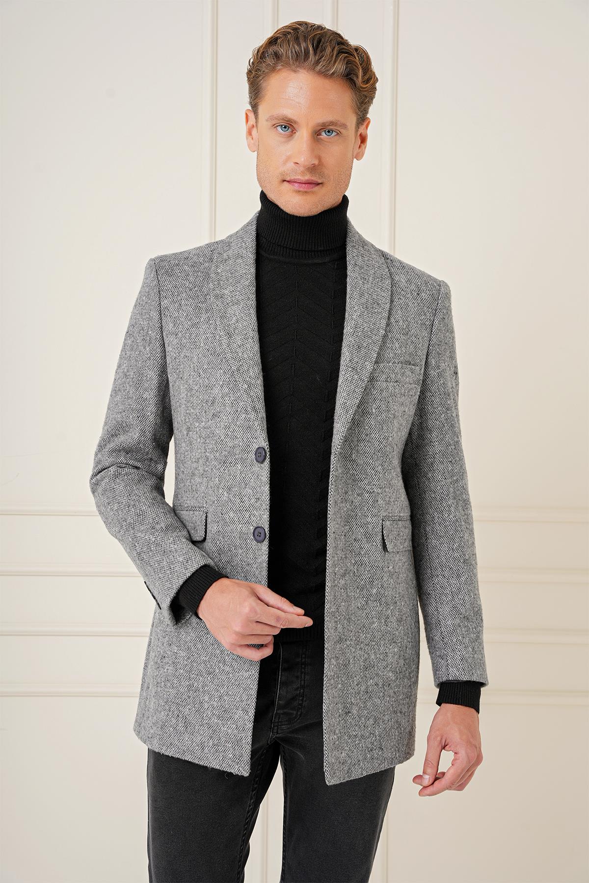 KA 084 Slim Fit Gri Spor Kaban_1