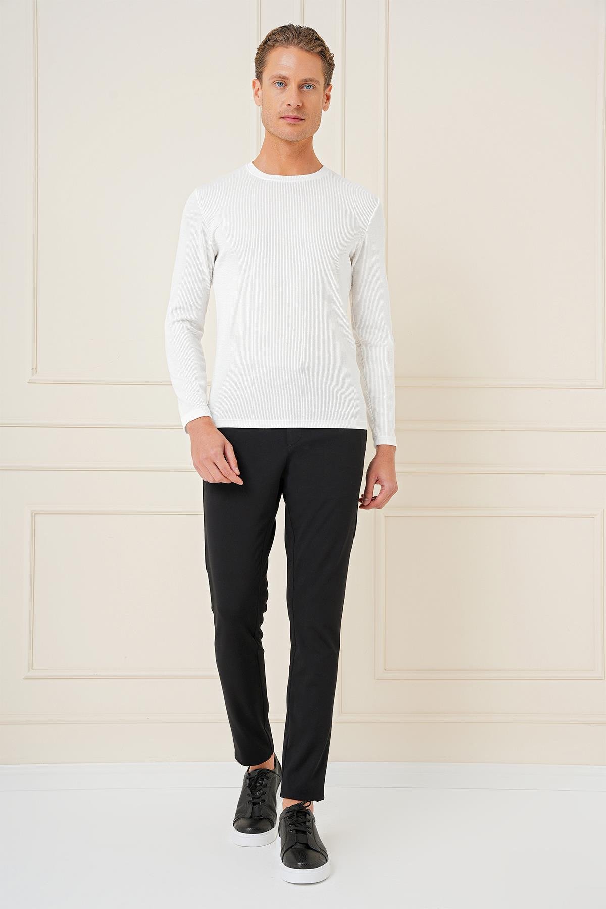 P 1163 Slim Fit Siyah Klasik Pantolon