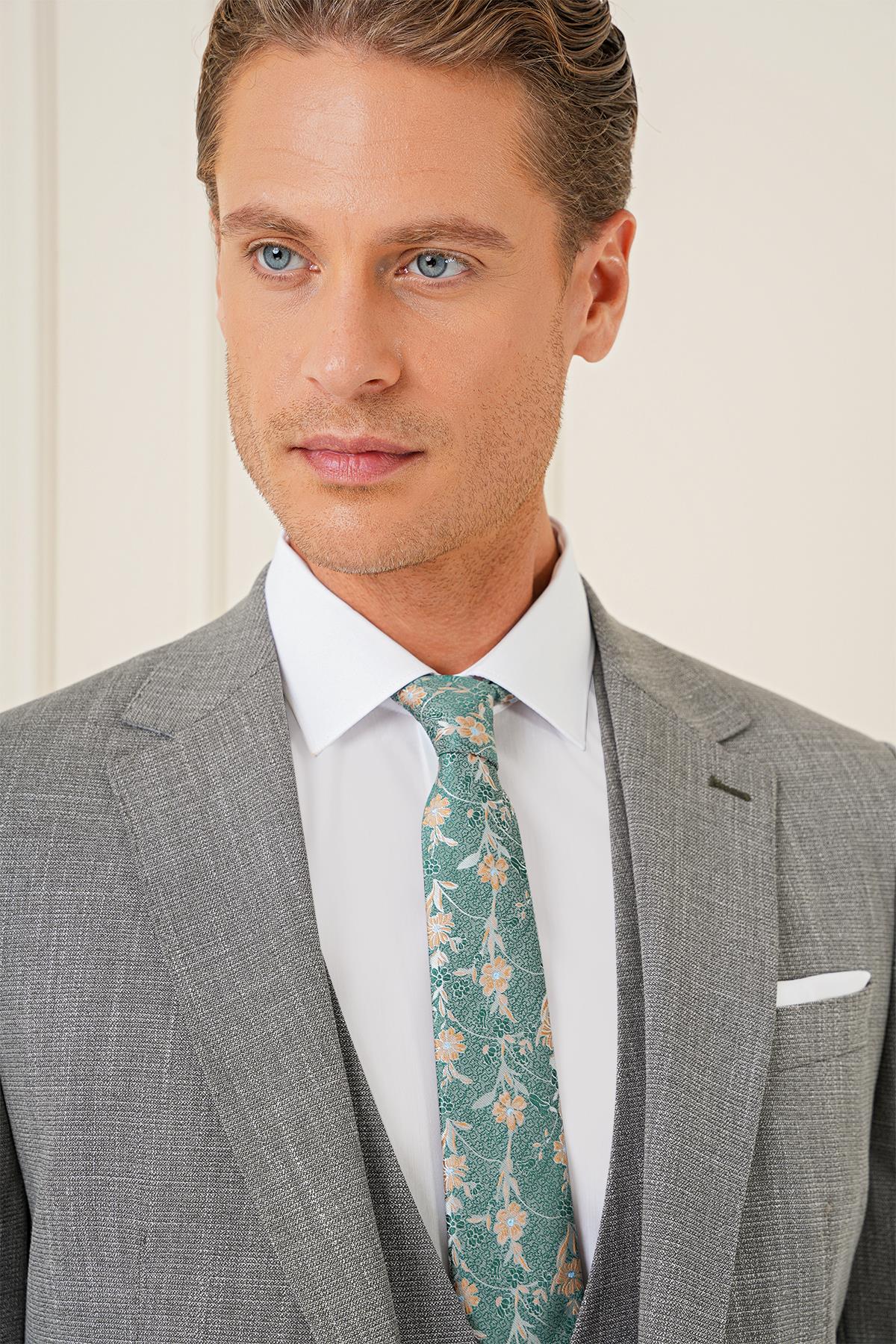 TK 902 Slim Fit Haki Klasik Takım Elbise_6