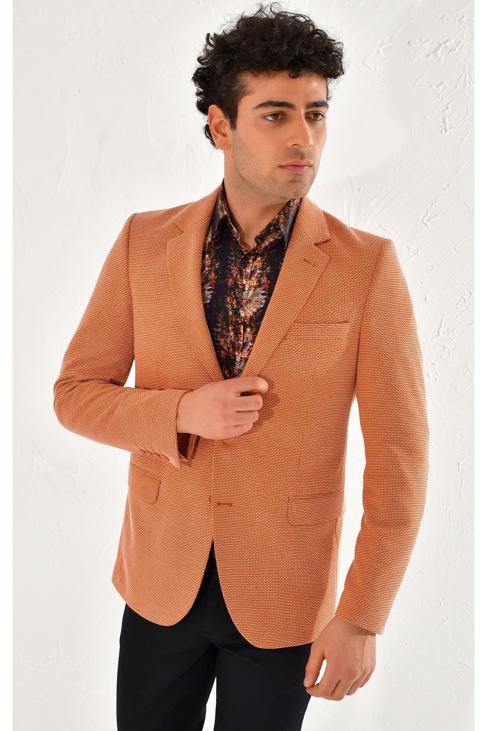 C 552 Slim Fit Kiremit Klasik Ceket
