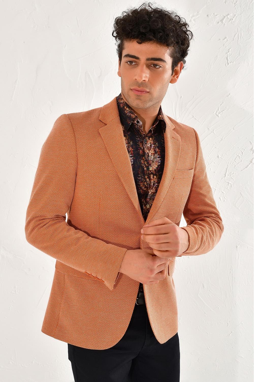 C 552 Slim Fit Kiremit Klasik Ceket