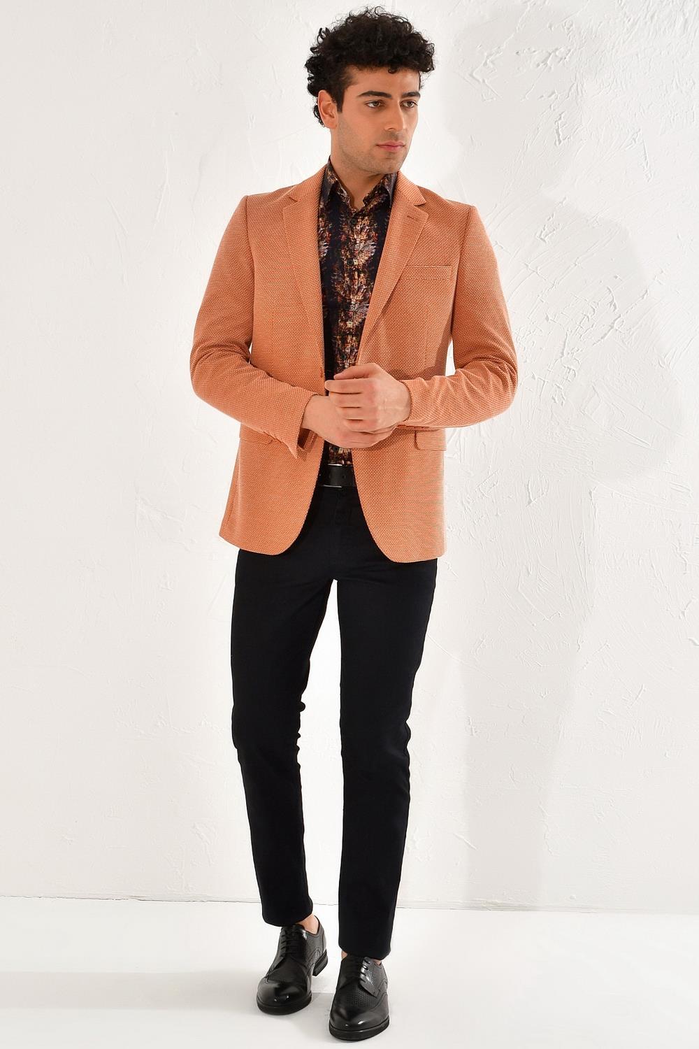 C 552 Slim Fit Kiremit Klasik Ceket
