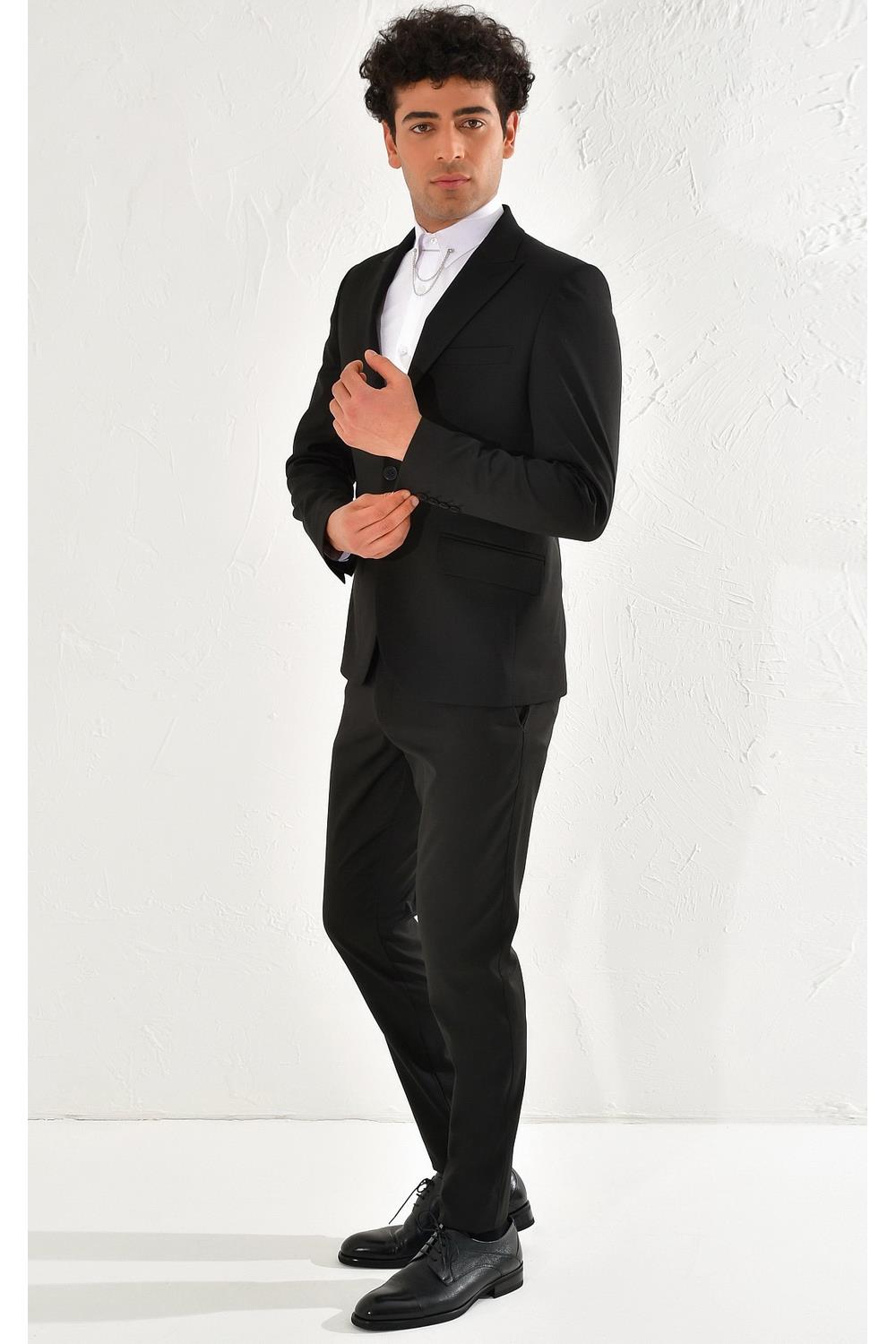 C 564 Slim Fit Siyah Klasik Ceket
